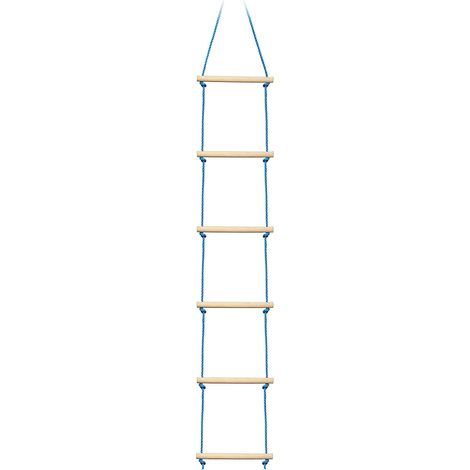 Échelle idéale pour se balancer ou grimper, environ 2,5 m, 6 lattes en bois, 38 cm de large