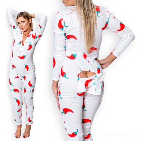 Damenpyjama, Valentinstagsgeschenk für ein Mädchen, Unzippered Peppers L