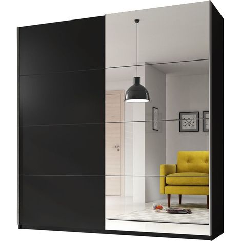 Armario Melvele 113 , 210x221x61cm, Puertas de armario: Correderas, Número de estantes: 0 (1/4)