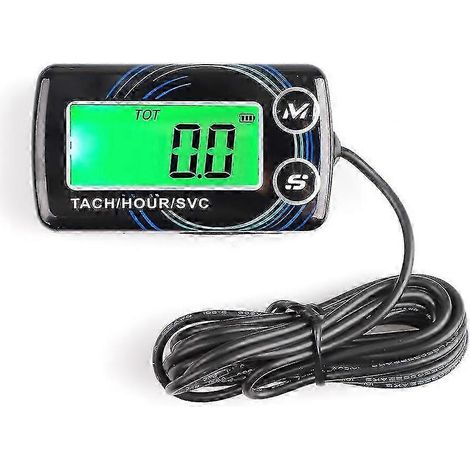 Tachymètre numérique étanche avec écran LCD, adapté aux tondeuses à gazon, motos, moteurs de voiture et bateaux. (1/5)