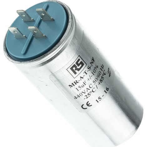Condensateur à couche mince RS PRO 15µF 440V c.a. ±10% ( Prix pour 1 ) (1/2)