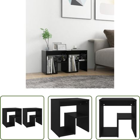 vidaXL Holz Nachttisch - Nachttische 2 Stk. Schwarz 40x30x40 cm Holzwerkstoff (1/5)