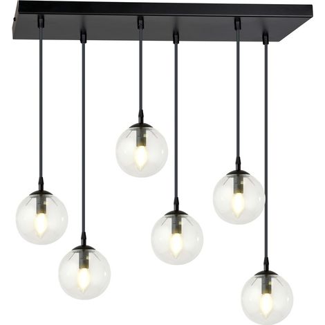 Lustre Emibig COSMO 6xE14 noir verre transparent gradable (1/5)