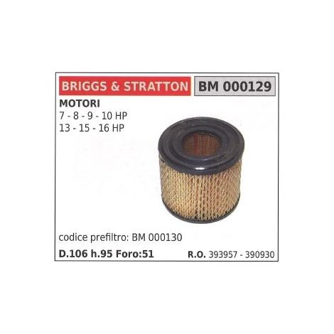 Luftfilter KOMPATIBEL BRIGGS STRATTON Rasenmäher Mäher 7 9 PS 393957 390930