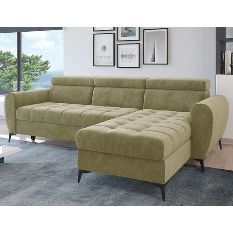 Bjorn Monolith Fabric Corner Sofa Bed - Beige (1/5)