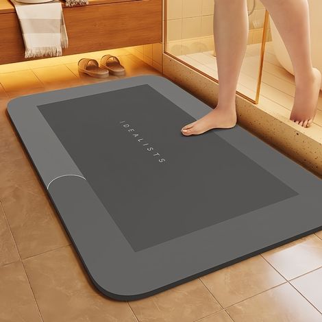 Tapis de bain antidérapant 40x60cm tapis de bain à séchage rapide lavable, tapis de douche super absorbant absorbant tapis en terre de diatomée (1/5)