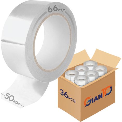 Lot de 36 rouleaux de ruban adhésif transparent – Rouleau de 50 mm x 66 m pour paquets, cartons, déménagements, emballage, expéditions, résistant aux déchirures, fabriqué en Italie (1/5)