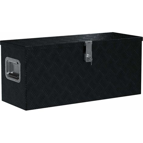 vidaXL Caja de aluminio negra 80x30x35 cm (1/2)