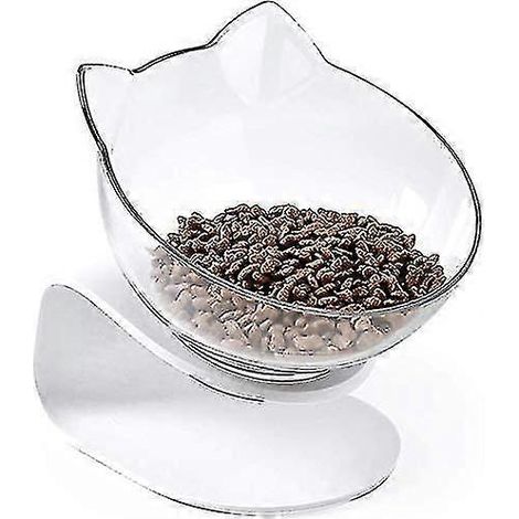 Gamelle antidérapante pour chat avec support surélevé. Cette gamelle pour chat et petit chien est inclinée à 15° pour protéger la colonne cervicale de l'animal. (1/5)