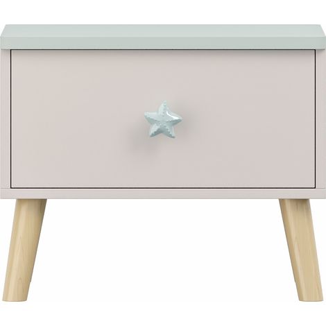 Comodino comodino cassettiera mobile contenitore per bambini 31 x 38 x 30 cm bianco verde menta 030011029
