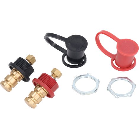 Kit de bornes de recharge batterie 20 mm avec capuchons, cosses pour voiture, camping-car, camion, borne de recharge, noir et rouge (1/5)
