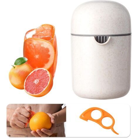 Presse Agrumes Manuel, Presse Citron Manuel, Sans BPA Passe au Lave-Vaisselle, Presse Agrume Manuel pour Citrons/Limes/Oranges/Orange/Pamplemousse/Différents Fruits (Blanc) (1/5)