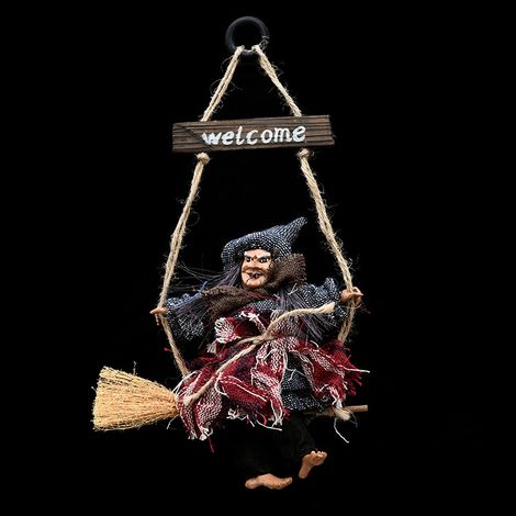 Deux pièces Halloween sorcière rouge décoration jardin statue halloween décoration maison hantée numéro de maison accessoires-201030cm