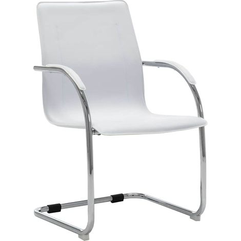 Chaise de bureau cantilever Fauteuil gamer - Chaise d'ordinateur Blanc Similicuir BonneVie-74898 (1/5)