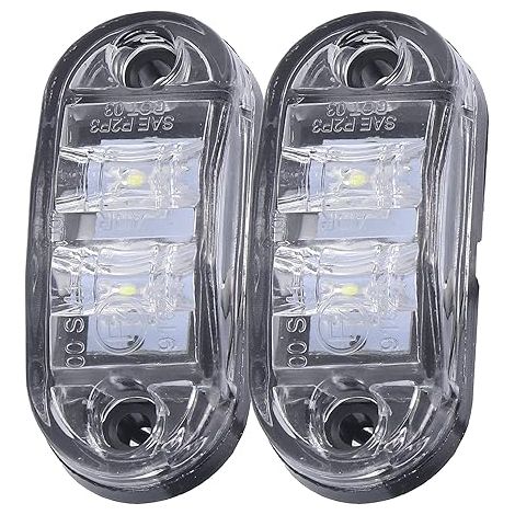 Feux de Position Latéraux, 10-30V DEL Marqueur Lumière Feu de Position Latéral Signal Lumineux D'avertissement Pour Voitures Camions Remorques Camping-cars(Un blanc) (1/5)