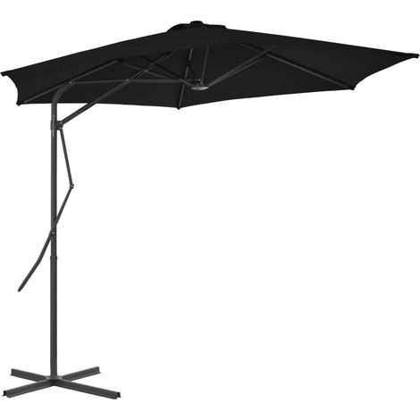 Sonnenschirm mit Stahl-Mast 300x230 cm Schwarz