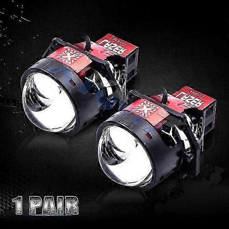 Phares de voiture à lentilles de projecteur laser bi-LED de 3 pouces, lentilles hyperboliques de 140 W, avec support Hella 3R G5 pour tuning et rétrofit (1 paire de 2 pièces) (1/5)