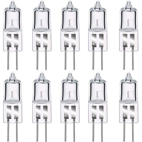 Ampoules Transparente G4, Lampe de Base à Broche Halogène G4 12V 20W, 2800K Halogènes Blanc Chaud G4 Lampe à Capsule Gradable Lot de 10 (1/5)
