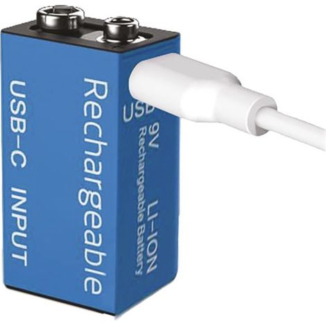 Pile Rechargeable 9v Usb-c Recharge Usb-c Intégrée - Générique