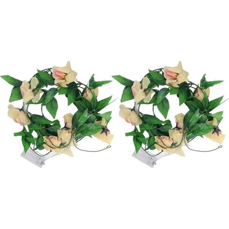 Flower String Lights 2pcs 7.8ft 20 LED Battery Powered Rose Garland Fairy Lights Garden Party Backdrop Wall Decor (1/5)