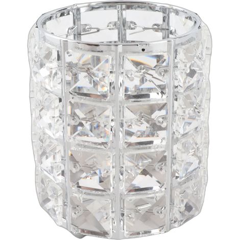 boîte de rangement-Porte-brosse de maquillage en cristal élégant - Organisateur cosmétique pour bureau/salle de bain avec acier inoxydable et acrylique (1/4)