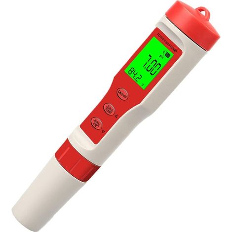Testeur pH Mètre Numérique, 0.01 Résolution 0-14pH 4 en 1 TDS EC Température Metre, Testeur de Qualité de L'eau avec Rétroéclairé LCD, Calibrage Automatique, Test pour Potable Piscine Aquarium Lab (1/5)