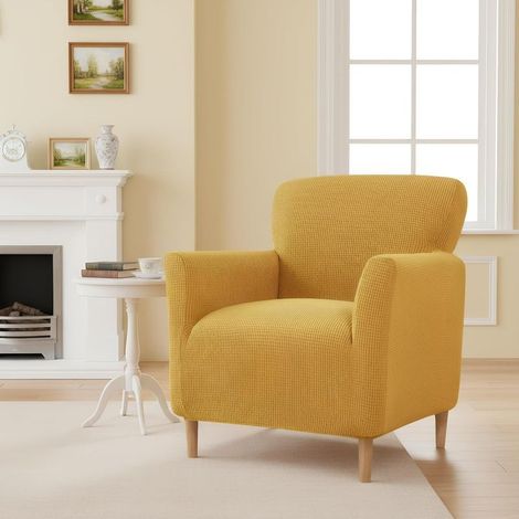 Housse de chaise en maille ultra-élastique avec accoudoirs, protection optimale pour canapé et fauteuil contre les taches et les poils d'animaux, facile à installer (1/5)
