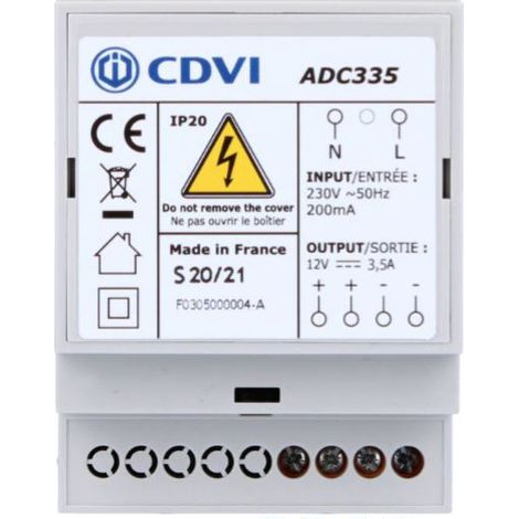 Alimentation à découpage 12V 3A - CDVI - ADC335