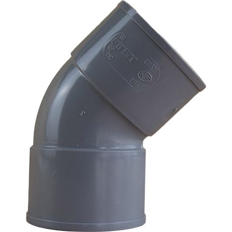 Coude PVC 45° évacuation Femelle Femelle Ø50 First Plast (1/5)