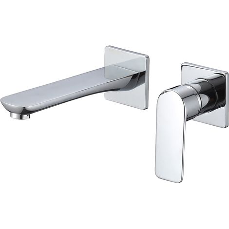 Grifo de lavabo empotrado negro 21 cm mate Niagara Valaz (1/2)