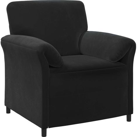 1-Seater Sofa Black Velvet vidaXL (1/5)
