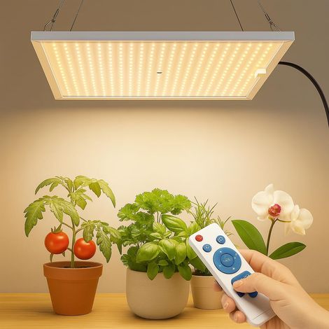 Lampe LED horticole 100W spectre complet - 3 modes d'éclairage réglables avec minuterie pour fleurs et légumes d'intérieur (1/5)