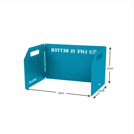 Pare-vent pliable pour poêle d'extérieur avec sac de rangement (Azure)