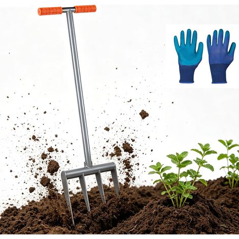 Biofourche 4 Dents 107 cm en Acier Monobloc (1/5)
