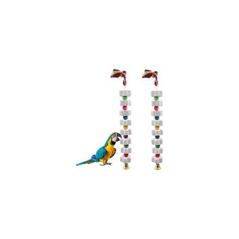 2er-Pack großes Vogelkauspielzeug, Schnabelschleifstein mit Glöckchen, Käfigzubehör, Spielzeug für Nymphensittiche, Wellensittiche, Ratten, Hamster, Chinchillas, Kaninchen, Graupapageien und Crezuo-Vö