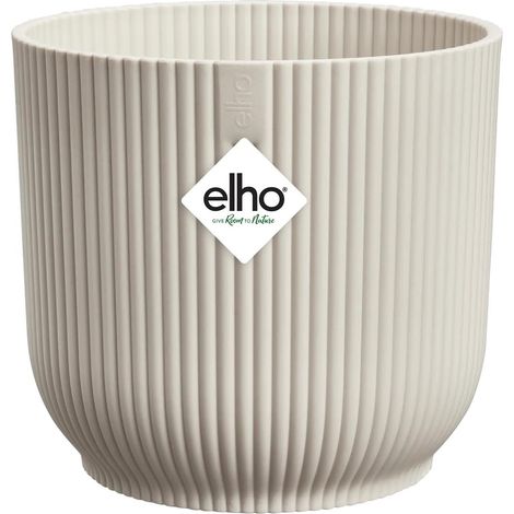 elho – Cache-pot Vibes Fold – Blanc lin, plastique, Ø 47 cm, H 44 cm (1/5)