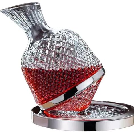 Carafe à vin - PZCC - Rotatif 360° - Cristal sans plomb - 1,5 L - Soufflé à la main (1/4)