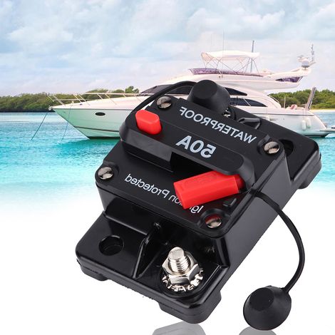 Disjoncteur 48V 50A à réarmement manuel, porte-fusible interrupteur pour camion, voiture et bateau (1/4)