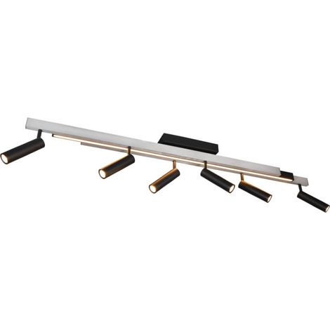 Spot LED 6 lumières Zeno métal avec du noir - 648310705