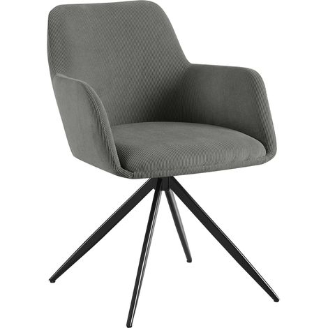 Sedia da pranzo Olema Cord grigio (1/5)