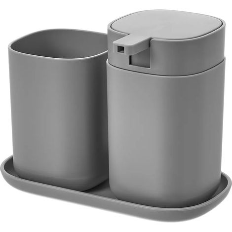 3-teiliges graues Badezimmer-Accessoires-Set