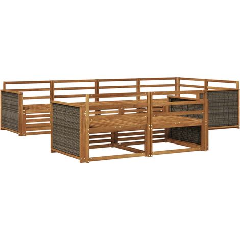 Outdoor Sofa Set 7 pcs Natural vidaXL (1/5)