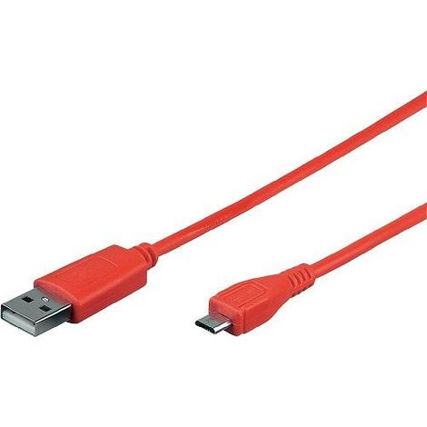 Cable USB 2.0 macho a micro USB B macho 1 M Rojo (1/4)