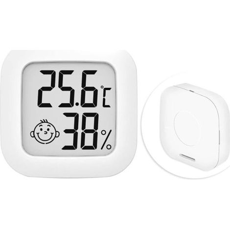 Thermometre interieur Hygromètre intérieur, Mini Hygromètre Thermomètre extérieur Digital Thermomètre intérieur pour Maison Terrarium Chambre Bébé Couveuse Cave Vestiaire etc(1 Blancs) (1/5)