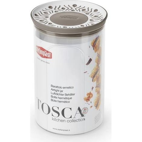 Runder Vorratsbehälter Tosca 1,2L in tortora