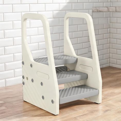 Banc enfant ajustable 2 à 3 marches avec poignées HDPE en HDPE (1/5)