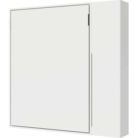 Letto matrimoniale verticale a scomparsa Versia 160 con armadio 1 anta dx Bianco