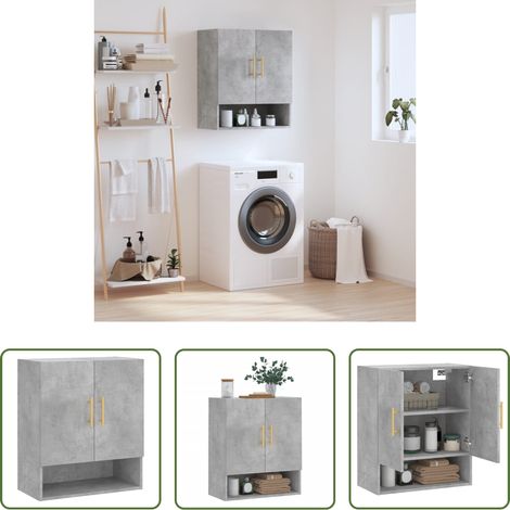 vidaXL Betonfarbe - Wandschrank Betongrau 60x31x70 cm Holzwerkstoff (1/5)