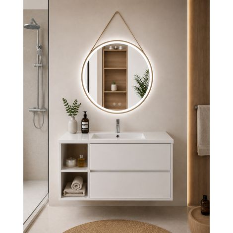 Bathroom cabinet with basin ORIGENBATH ZEUS without mirror 80x40 cm left white (1/5)
