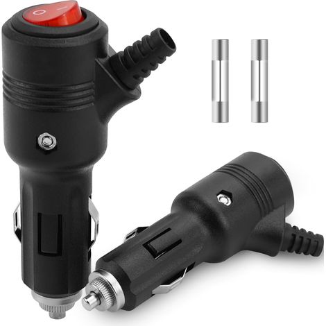 2 Pcs Prise Allume Cigare Male 12V/24V Adaptateur Mâle Pour Allume-Cigare Européens Universelle avec Fusible 15A pour Camping Car Bateau Moto Camions Automobiles (1/5)